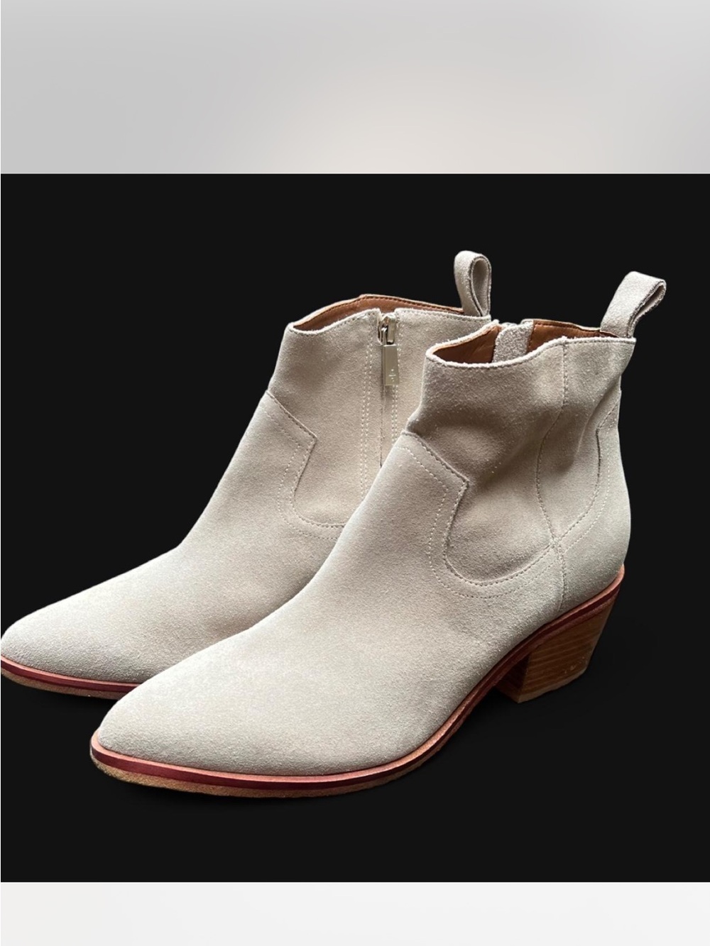 Kenneth Cole Women's Light Beige Suede Ankle Booties